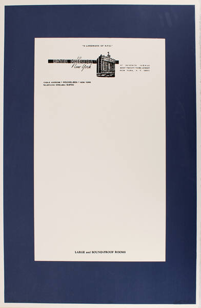 Letter from the Hotel Chelsea Blank Page