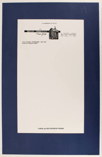 Letter from the Hotel Chelsea Blank Page