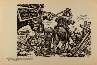 Plate 2: Despojo de la tierra a los Yaquis (El ejército de don Porfirio al servicio de las empresas Yanquis) (from the portfolio Estampas de la Revolución Mexicana)