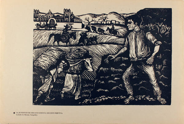 Plate 8: La juventud de Emiliano Zapata: lección objetiva (from the portfolio Estampas de la Revolución Mexicana)
