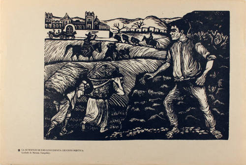 Plate 8: La juventud de Emiliano Zapata: lección objetiva (from the portfolio Estampas de la Revolución Mexicana)