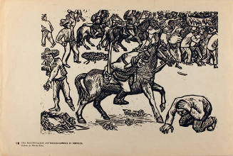 Plate 18: Una manifestación anti-reeleccionista es disuelta (from the portfolio Estampas de la Revolución Mexicana)
