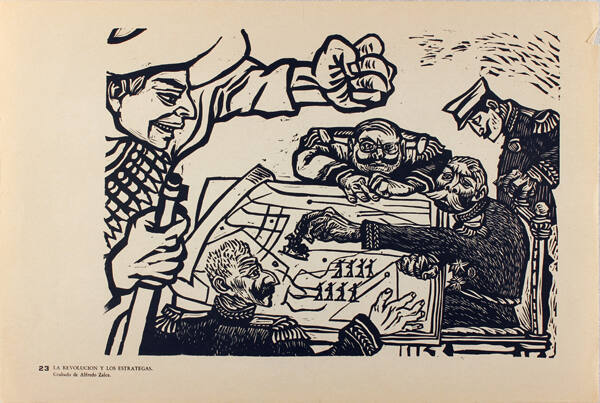 Plate 23: La Revolución y los estrategas (from the portfolio Estampas de la Revolución Mexicana)