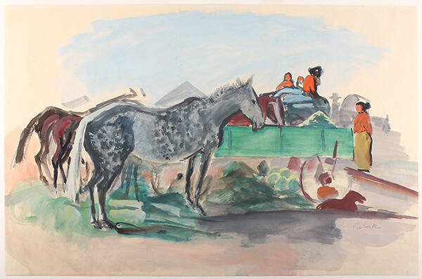 Navajo Corral, Indians at Ship Rock