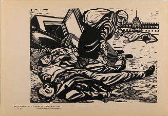 Plate 51:  Victoriano Huerta abandona el país, 20 de julio de 1914 (from the portfolio Estampas de la Revolución Mexicana)