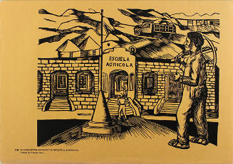 Plate 70: Se construyen escuelas y se imparte la enseñanza (from the portfolio Estampas de la Revolución Mexicana)