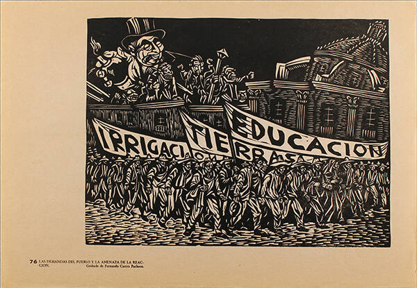 Plate 76: Las demandas del pueblo y la amenaza de la reacción (from the portfolio Estampas de la Revolución Mexicana)