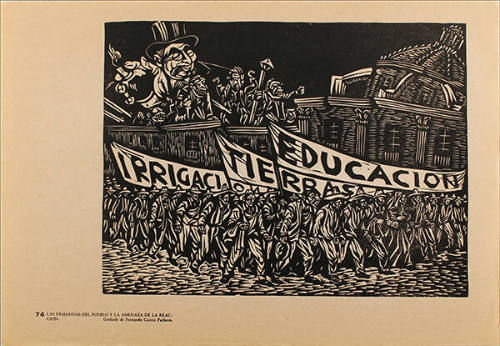 Plate 76: Las demandas del pueblo y la amenaza de la reacción (from the portfolio Estampas de la Revolución Mexicana)