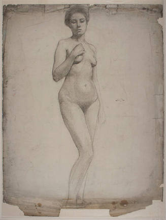 (Standing Nude Female - Right Arm across Right Breast)