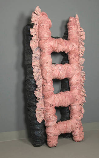 Harmony Hammond, Duo, 1980, wood, cloth, gesso, acrylic, Rhoplex, beads and glitter, 84 x 45 in…