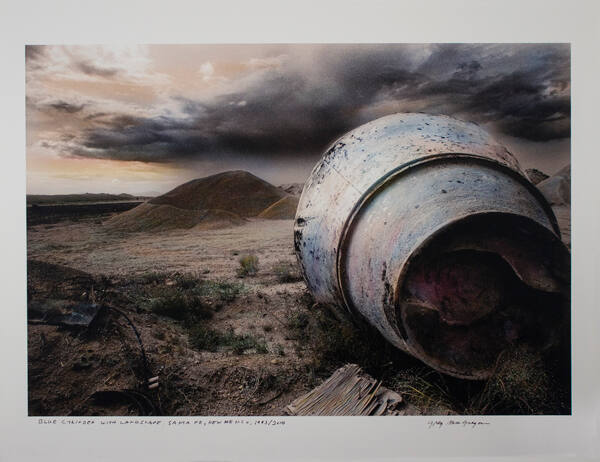 Blue Cylinder with Landscape, Santa Fe, New Mexico