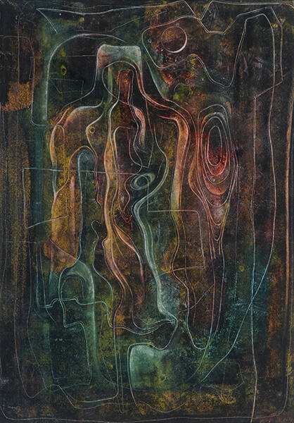 Cady Wells, Confused Memory, n.d., watercolor on paper, 14 1/4 × 10 1/2 in. Collection of the N…