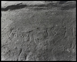 Todd Webb, Carving in Music Temple, Glen Canyon, 1961, gelatin silver print, 7 1/2 × 9 3/4 in. …