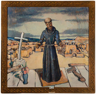 Russell Cheney, New Mexico, 1929, oil on canvas, 45 3/8 x 45 ¼ x 1 ¾ in. Collection of the New …