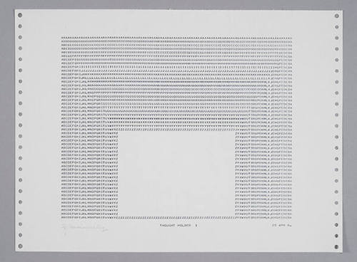 Frederick Hammersley, THOUGHT HOLDER I, 1969, computer‐generated drawing on paper, 11 x 15 inch…