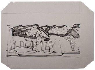 Adobe and Wild Plums (Transfer Sketch)