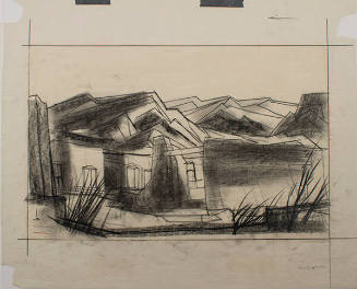 Adobe and Wild Plums (Preliminary Sketch)