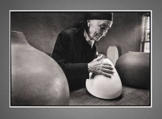 Georgia O'Keeffe at the Ghost Ranch with Pots by Juan Hamilton