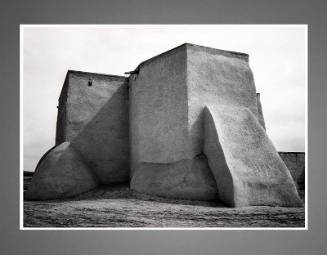 Ansel Adams, Adobe Church at Ranchos de Taos New Mexico, 1931, gelatin silver print, 5 3/8 x 7 …