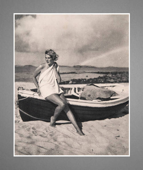 Magazine Xerox of woman and boat
