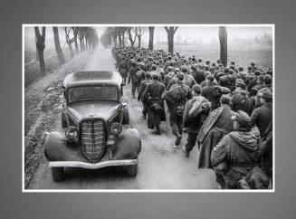 Photographed by M Markov Grinberg-- Colomn of prisoners in South Bobrus, Germany