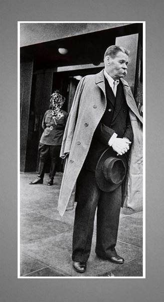 Photographed by M. Markov Grinberg-- Writer Maxim Gorky stands outside Red Square, Lenin's Tomb…