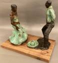 Bronze sculpture by Luis Jiménez Jr., "Fiesta Dancers," angled view