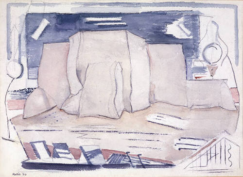John Marin, Back of Ranchos Church, 1930, watercolor on paper, 14 5/8 × 20 1/4 in. Collection o…