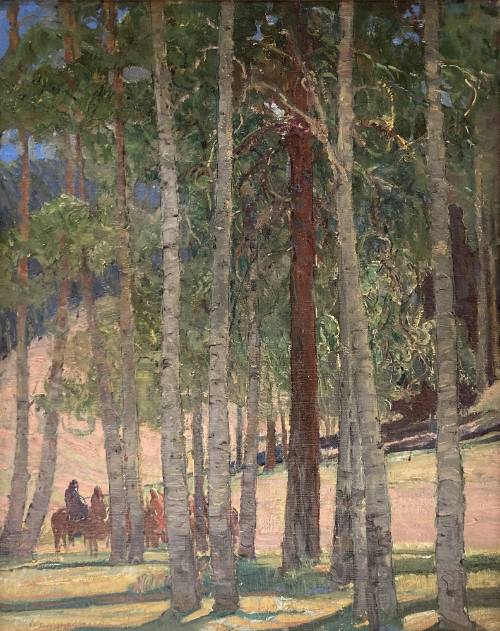 Aspens and Indians on Horseback