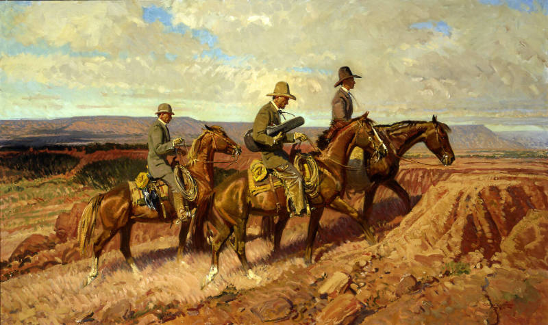 Robert Lougheed, Ten Miles to Saturday Night, 1978, oil on canvas, 30 x 50 in. Collection of th…