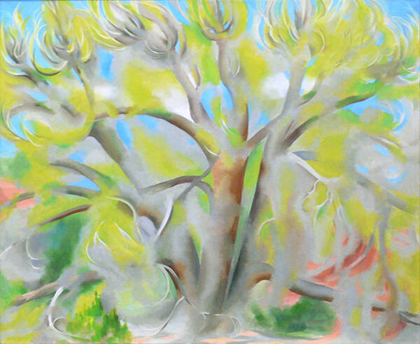 Georgia O'Keeffe, Spring Tree No. 1, 1945, oil on canvas, 30 x 36 in. Collection of the New Mex…