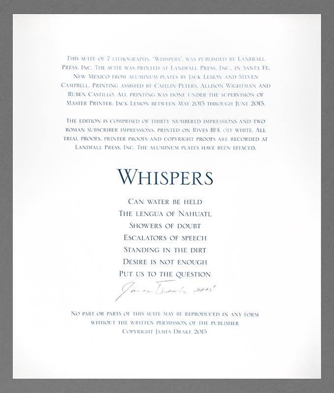 Colophon (from the portfolio Whispers)