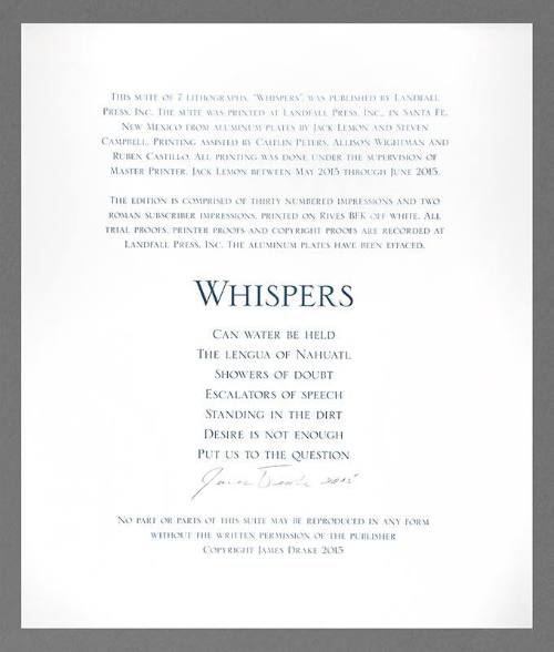 Colophon (from the portfolio Whispers)