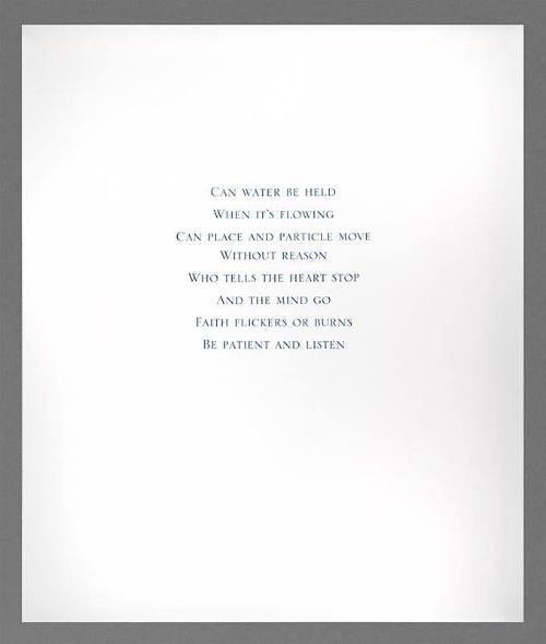 Can Water Be Held (from the portfolio Whispers)