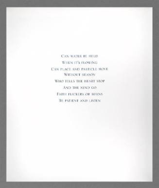 Can Water Be Held (from the portfolio Whispers)