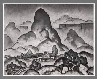 Murals in U.S. Courthouse, Santa Fe, NM:"Cabazon-Volcanic Scene"