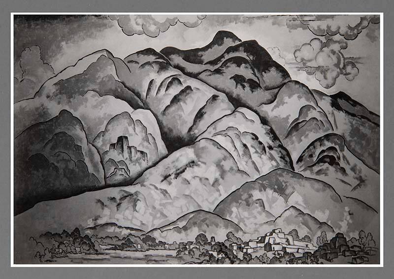 Murals in U.S. Courthouse, Santa Fe, NM: "Taos Mountains"