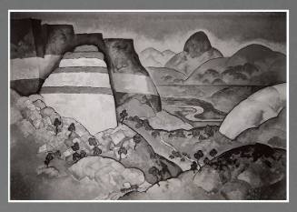 Murals in U.S. Courthouse, Santa Fe, NM: "The Old Cuba Road"