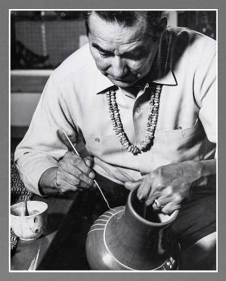 Popovi Da, Potter of San Ildefonso, Pueblo, N.M., Decorating Pot