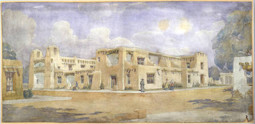 Arthur Condrad Hendrickson, Untitled (Museum of Fine Arts), circa 1917, watercolor on paper, 18…