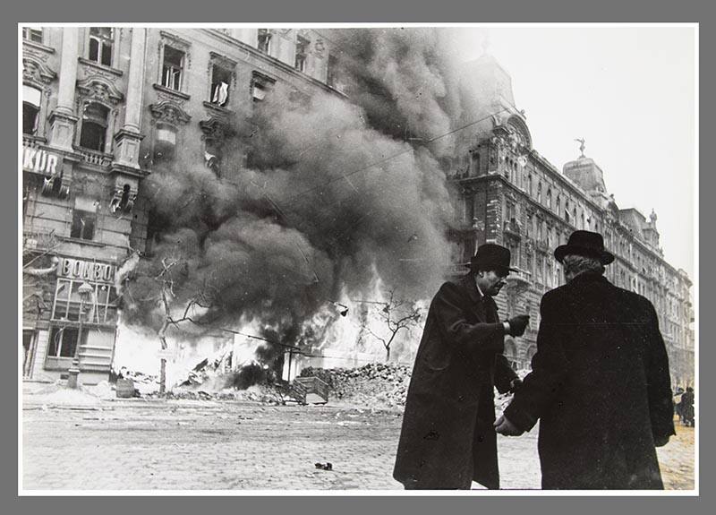 Two men on a Burning Street