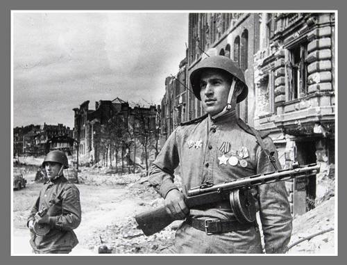 Decorated soldier in town