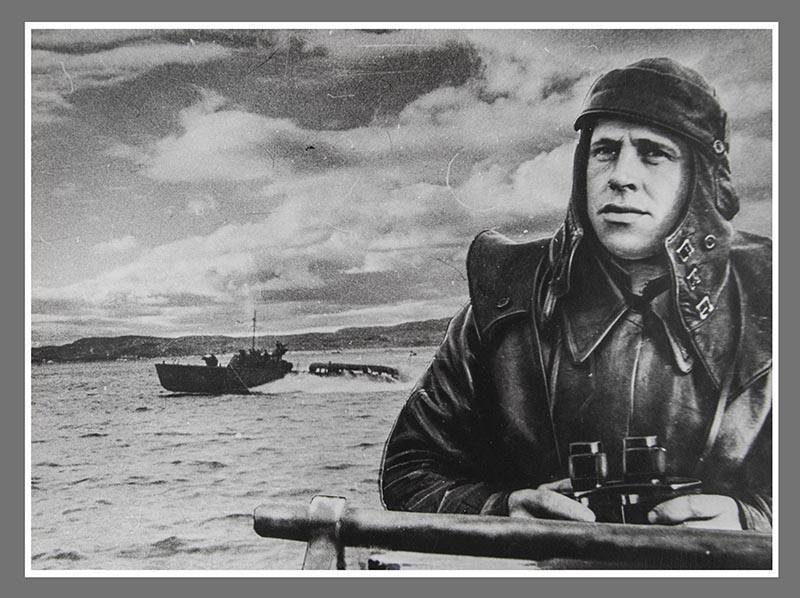Soldier On Ship With Binoculars