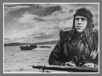 Soldier On Ship With Binoculars