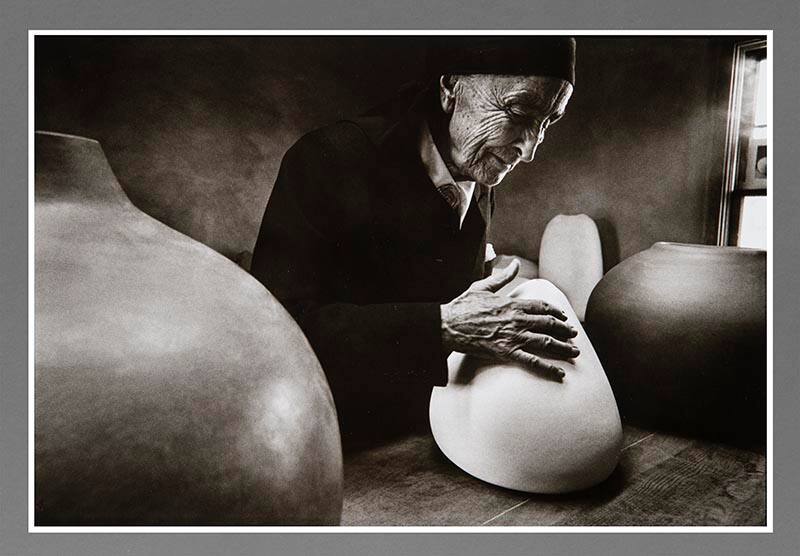 Georgia O'Keeffe at the Ghost Ranch with Pots by Juan Hamilton