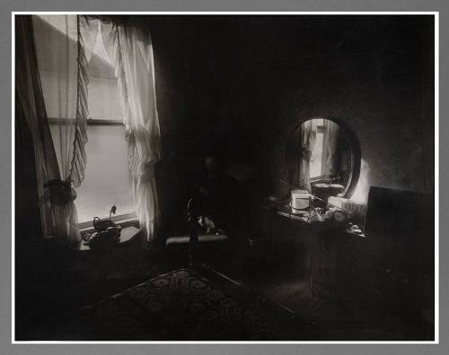Untitled (Bedroom with round mirror)
