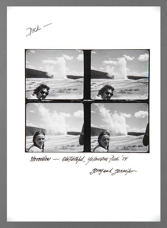 Stereo View - Faithful (Self-Portrait) Yellowstone Park
