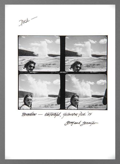 Stereo View - Faithful (Self-Portrait) Yellowstone Park