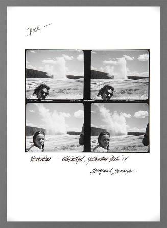 Stereo View - Faithful (Self-Portrait) Yellowstone Park