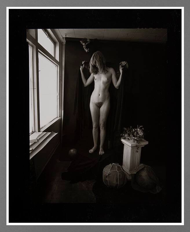 Untitled (Female nude with cape)